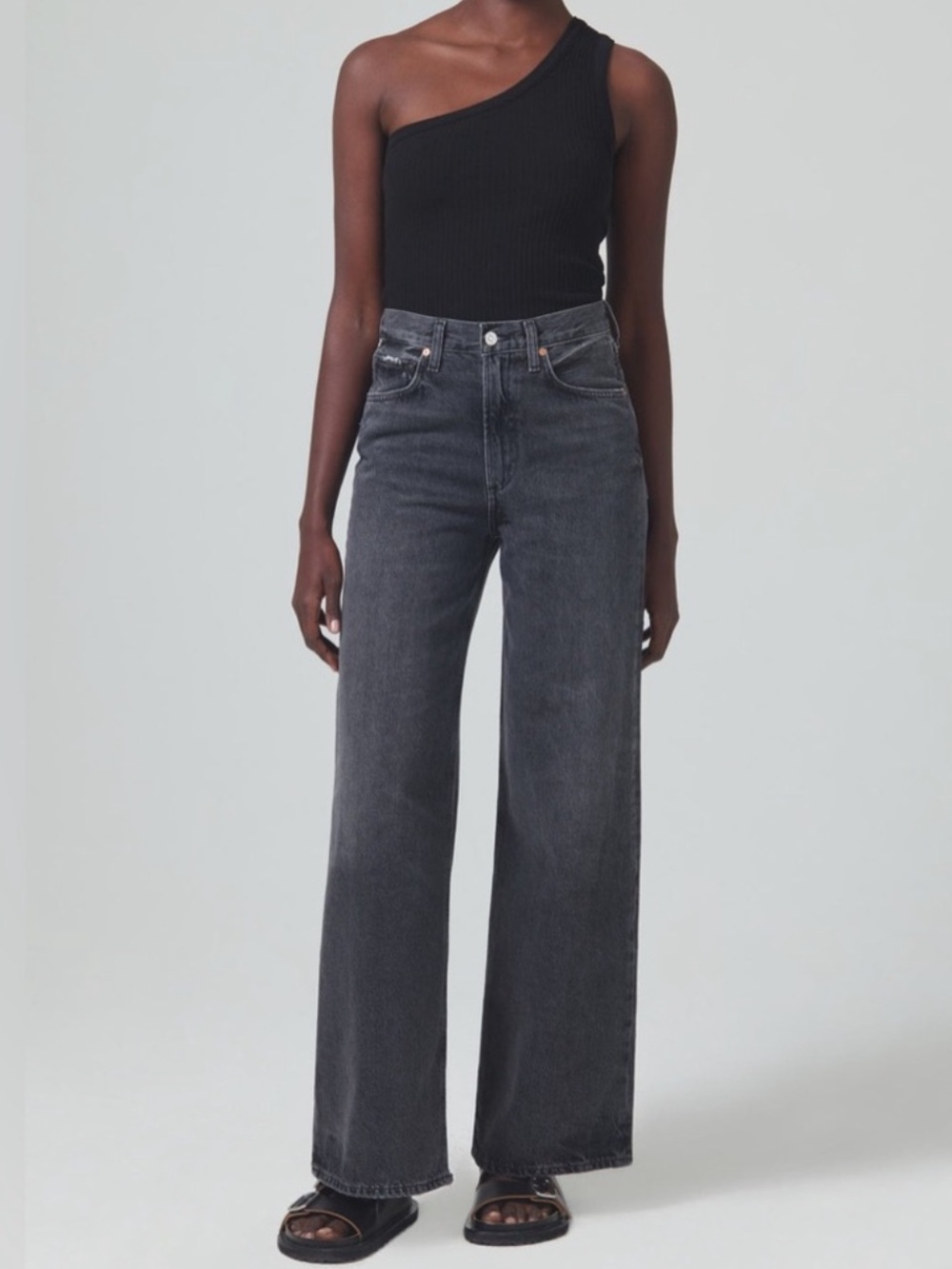 NWOT Citizens Of Humanity Paloma Baggy Wide Leg Jean high rise gray black
